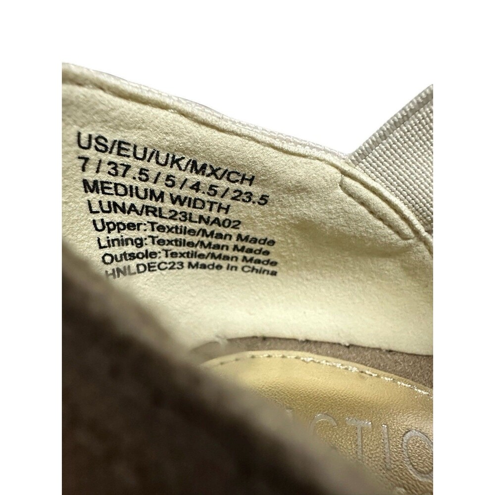 NEW Kenneth Cole Reaction Womens Size 7 Luna Espadrille Flats Rhinestone Beige - Picture 8 of 8